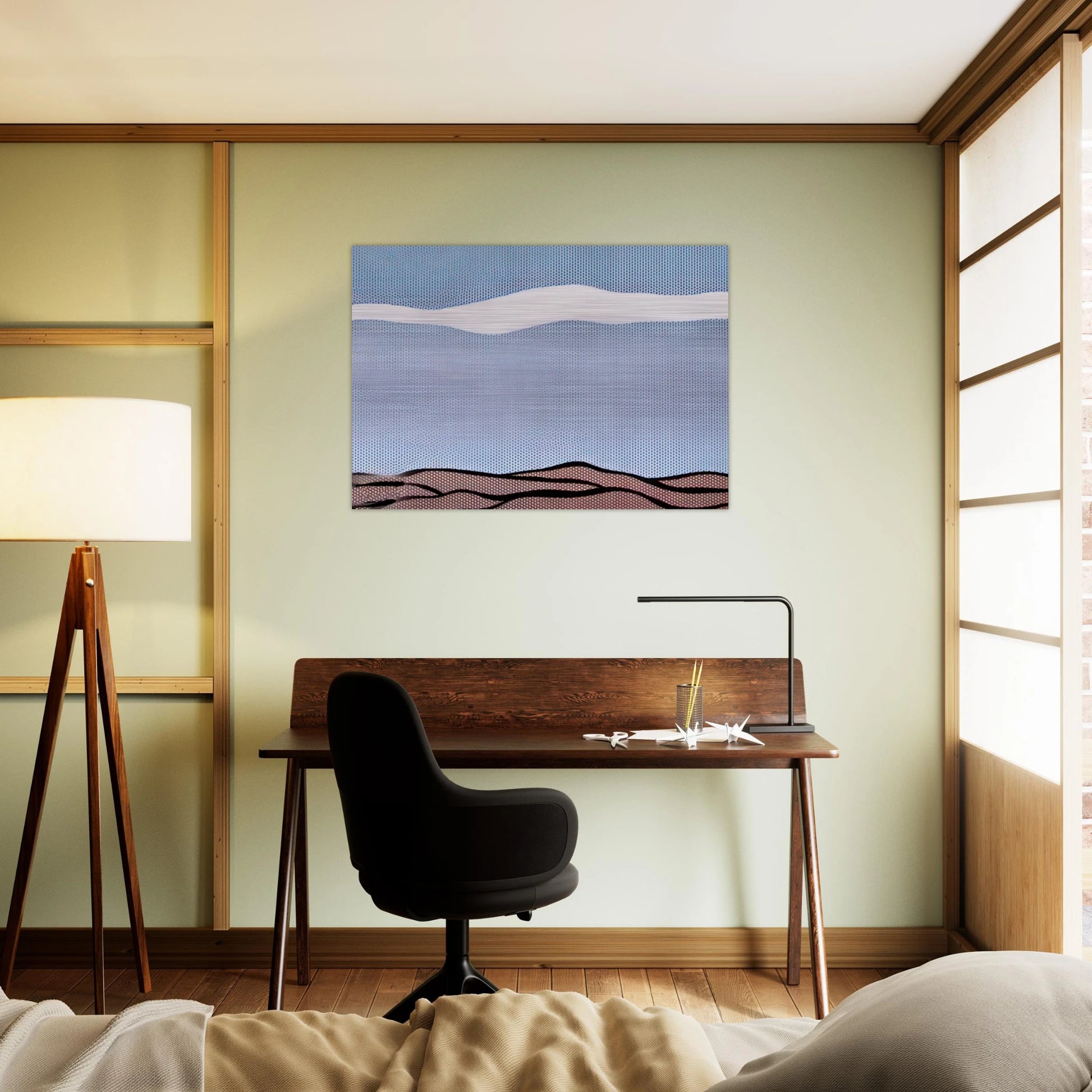 LANDSCAPE 1964 - Roy Lichtenstein Brushed Aluminum Print - 70x100 cm / 28x40 inches | Roy Lichtenstein Aluminum Print | Roy Lichtenstein Prints