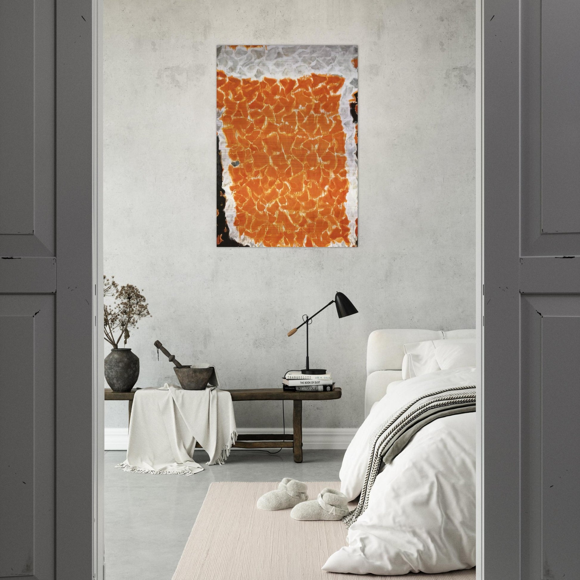 Big Orange - Sam Francis Brushed Aluminum Print - 70x100 cm / 28x40 inches | Sam Francis Aluminum Print | Sam Francis Prints