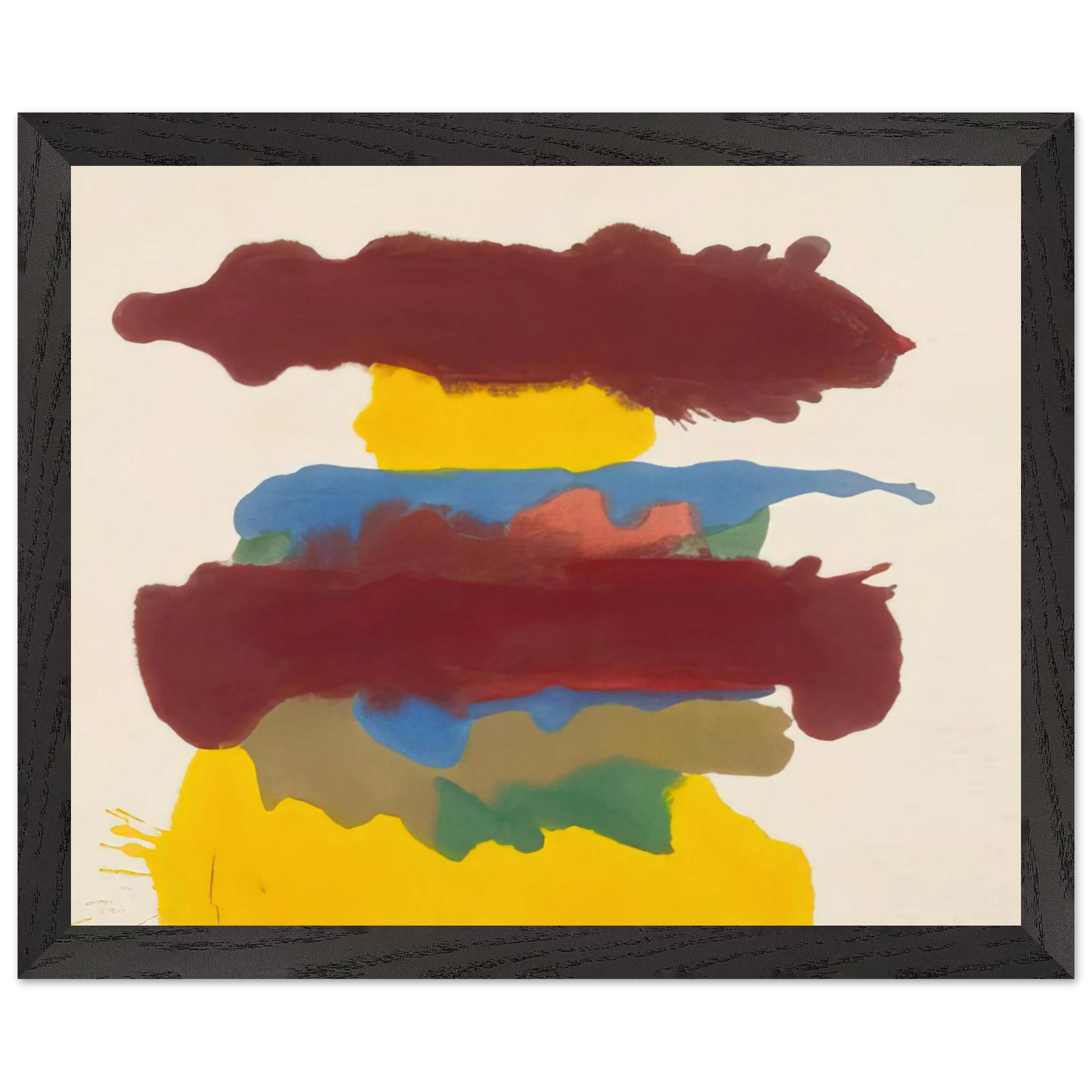 Helen Frankenthaler - Weather Change - 1963 Wall art - 70x100 cm / 28x40 inches - Premium Wooden Framed Poster With Fine Art Paper-canvas - Black frame