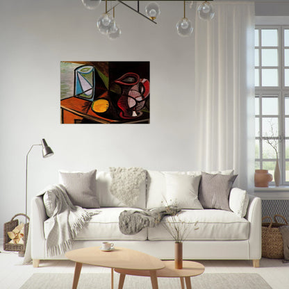 Glass and pitcher - Pablo Picasso Brushed Aluminum Print - 70x100 cm / 28x40 inches | Pablo Picasso Aluminum Print | Pablo Picasso Prints