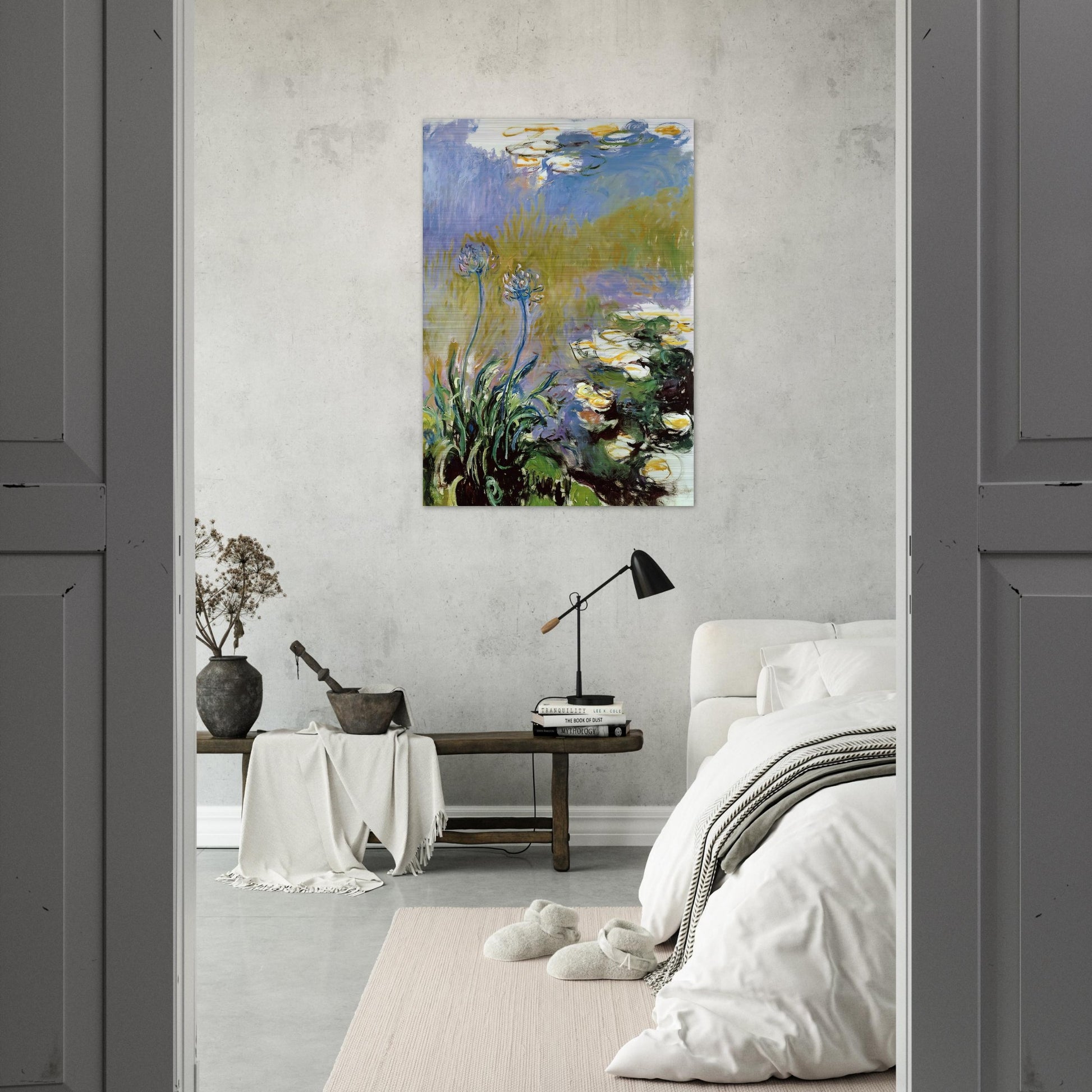 Agapanthus - claude monet Brushed Aluminum Print - 70x100 cm / 28x40 inches | claude monet Aluminum Print | claude monet Prints