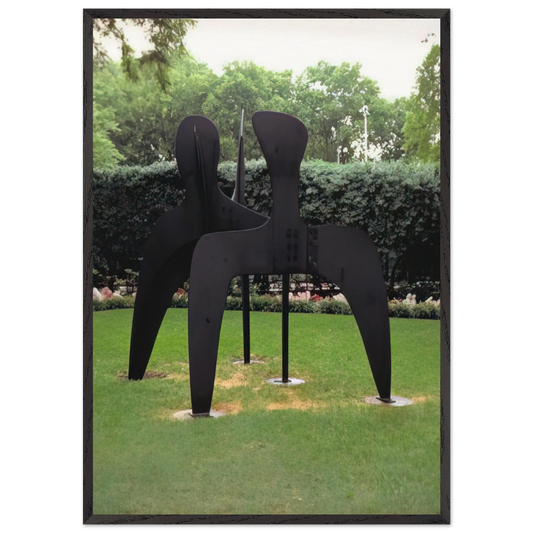 THREE BOLLARDS 1970 - Alexander Calder 70x100 cm / 28x40 inches Framed Art Print – Black Wooden Frame