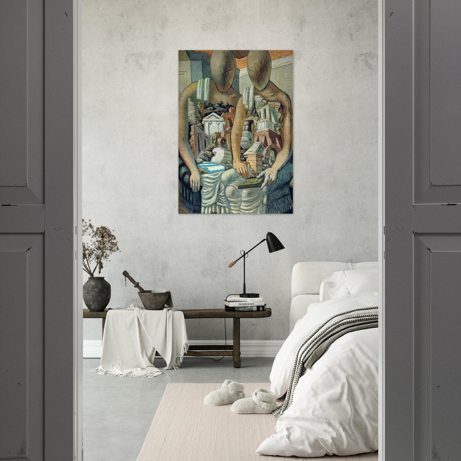 THE ARCHAEOLOGISTS 1927 - Giorgio de Chirico Brushed Aluminum Print - 70x100 cm / 28x40 inches | Giorgio de Chirico Aluminum Print | Giorgio de Chirico Prints