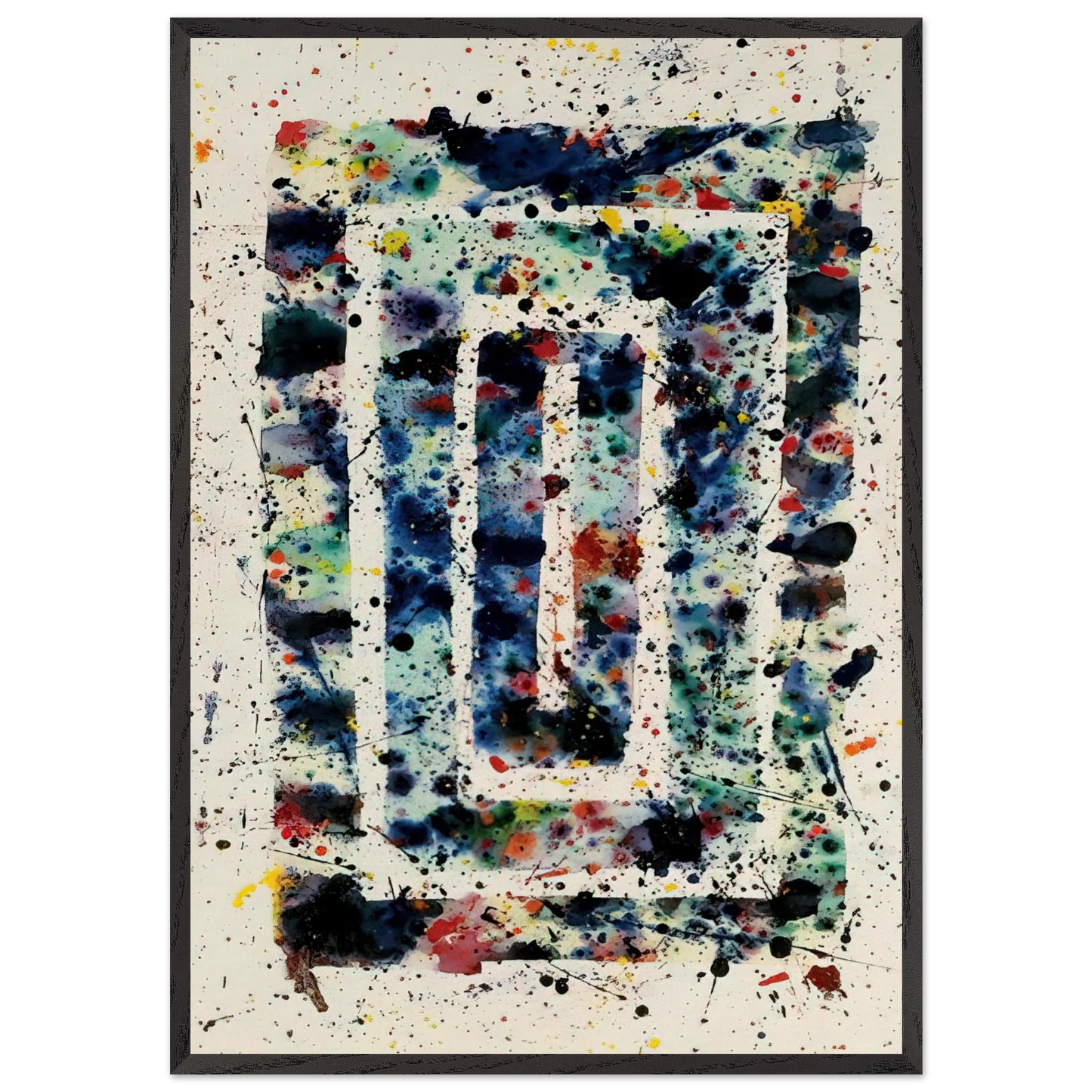 Untitled  SF75-102  - Sam Francis 70x100 cm / 28x40 inches Framed Art Print – Black Wooden Frame