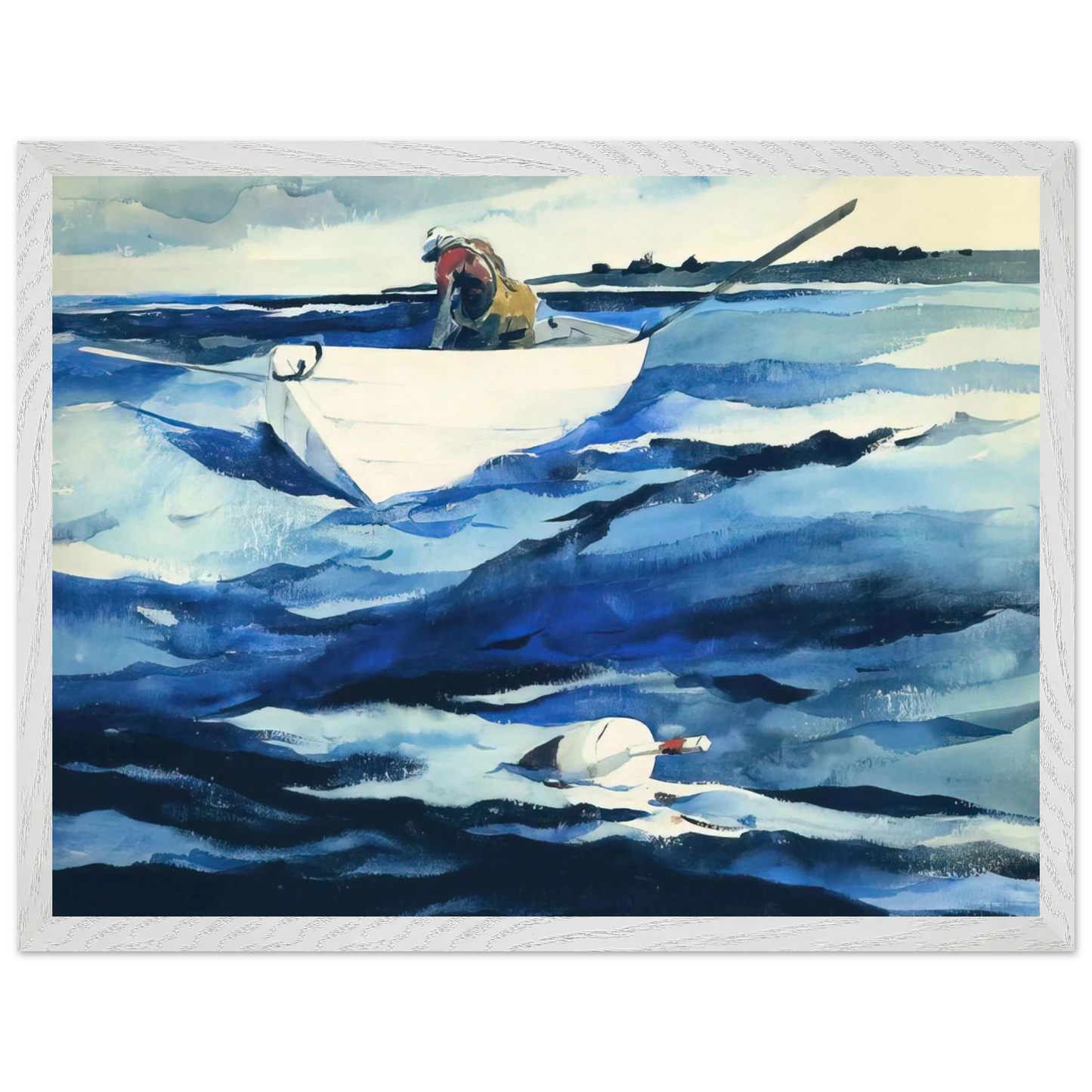 Andrew Wyeth - THE LOBSTERMAN Wall Art - 21x29.7 cm / 8x12" - Premium Wooden Framed Poster With Fine Art Paper-canvas - Wood frame