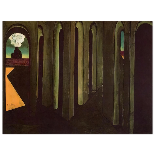 Giorgio de Chirico - THE ANXIOUS JOURNEY 1913  75x100 cm / 30x40inches Fine Art Poster