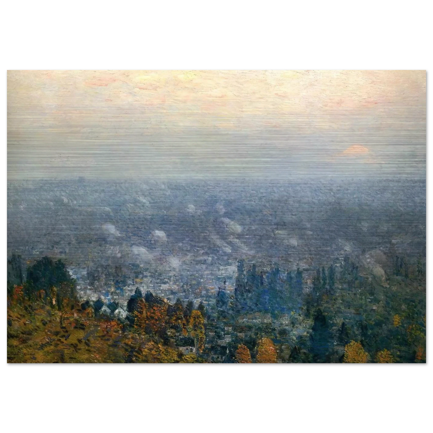 Mount Hood and the Valley of the Willamette - Childe Hassam Brushed Aluminum Print - 70x100 cm / 28x40 inches | Childe Hassam Aluminum Print | Childe Hassam Prints