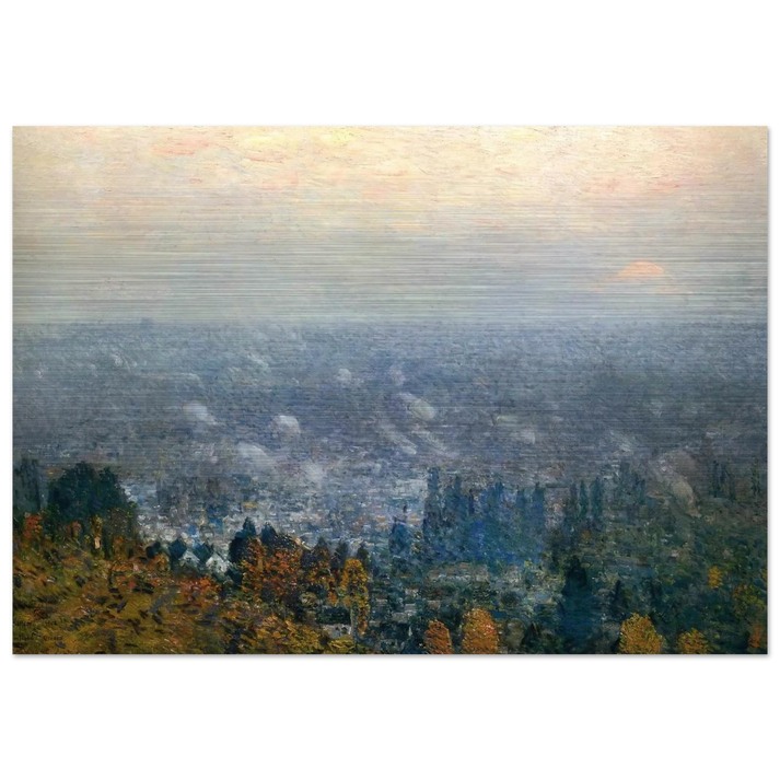 Mount Hood and the Valley of the Willamette - Childe Hassam Brushed Aluminum Print - 70x100 cm / 28x40 inches | Childe Hassam Aluminum Print | Childe Hassam Prints