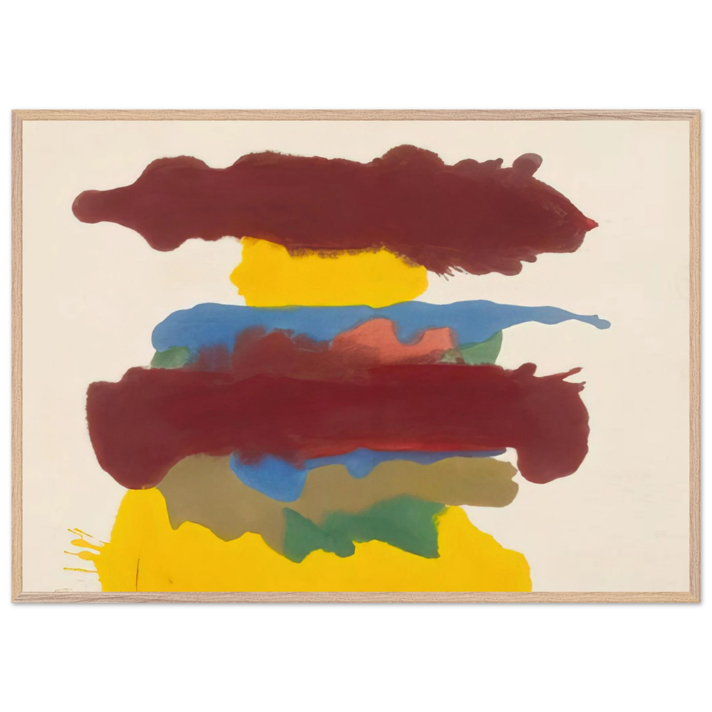 Helen Frankenthaler - Weather Change - 1963 Wall art - 13x18 cm / 5x7 inches - Premium Wooden Framed Poster With Fine Art Paper-canvas - Black frame