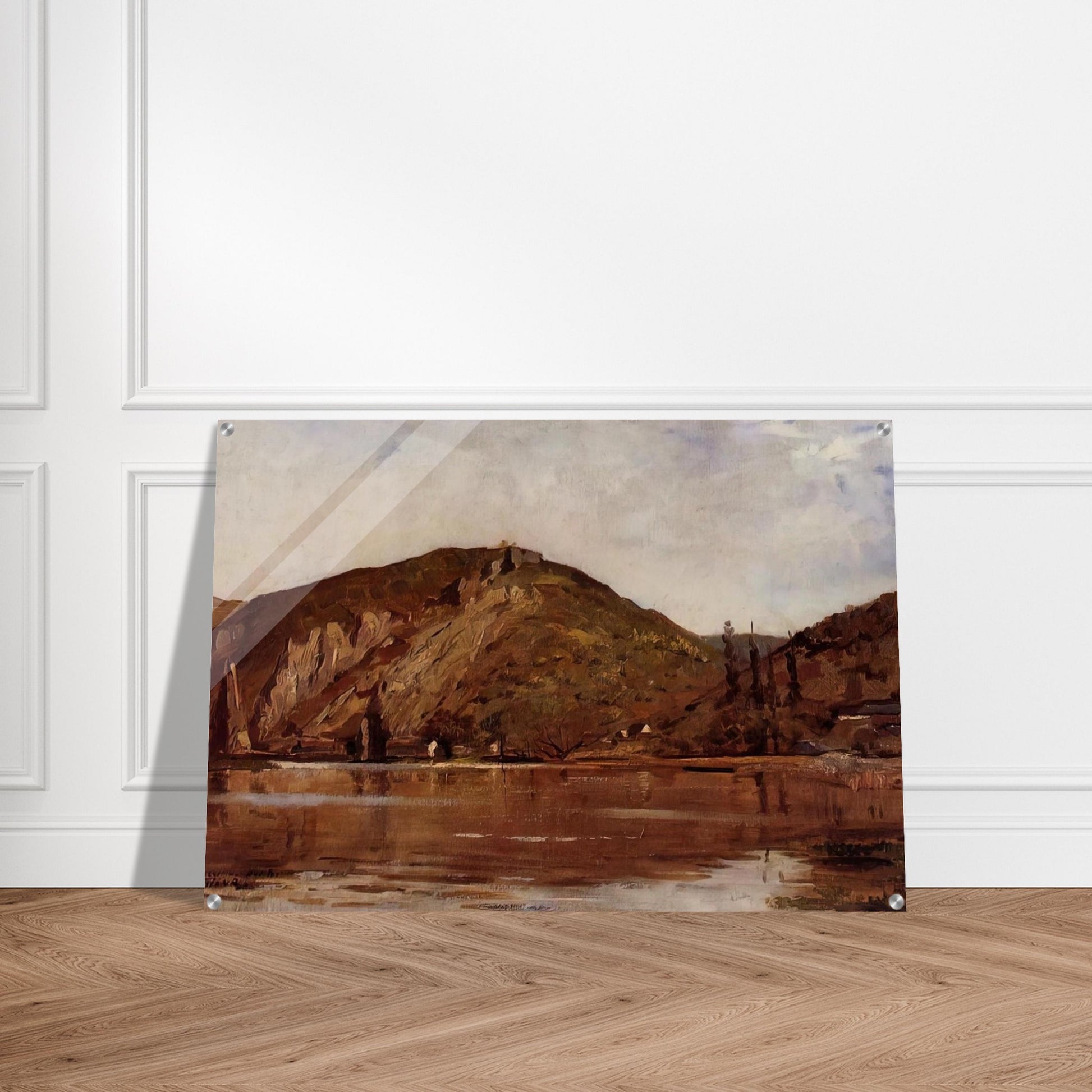 MEUSE RIVER AROUND NAMUR 1880 - Theo van Rysselberghe Acrylic Print - 70x100 cm / 28x40″ inches