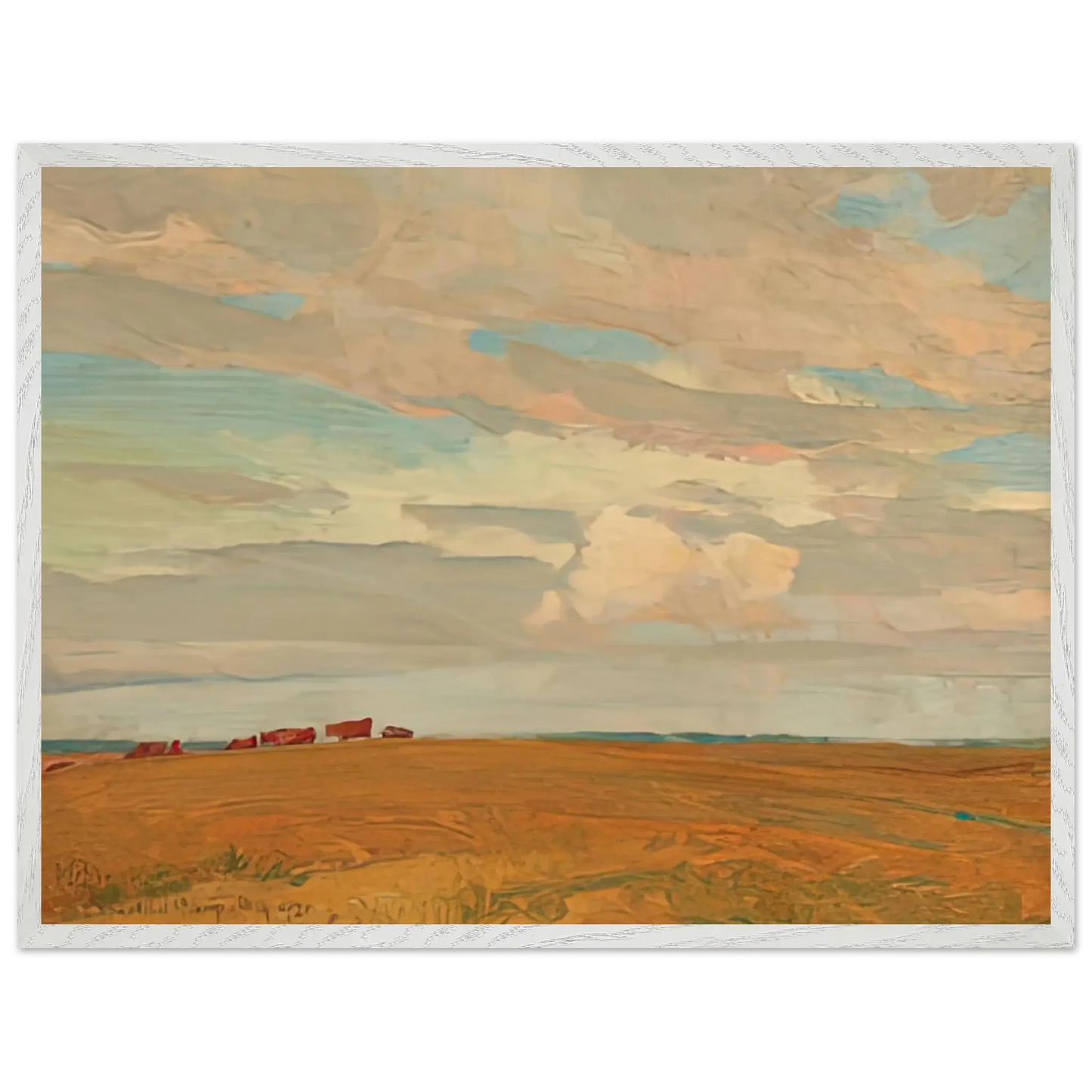 Maynard Dixon - PRAIRIE SAND HILL CAMP MAY 1921 1921 Wall art - 28x43  cm / XL (11x17 Inches) - Premium Wooden Framed Poster With Fine Art Paper - Black frame