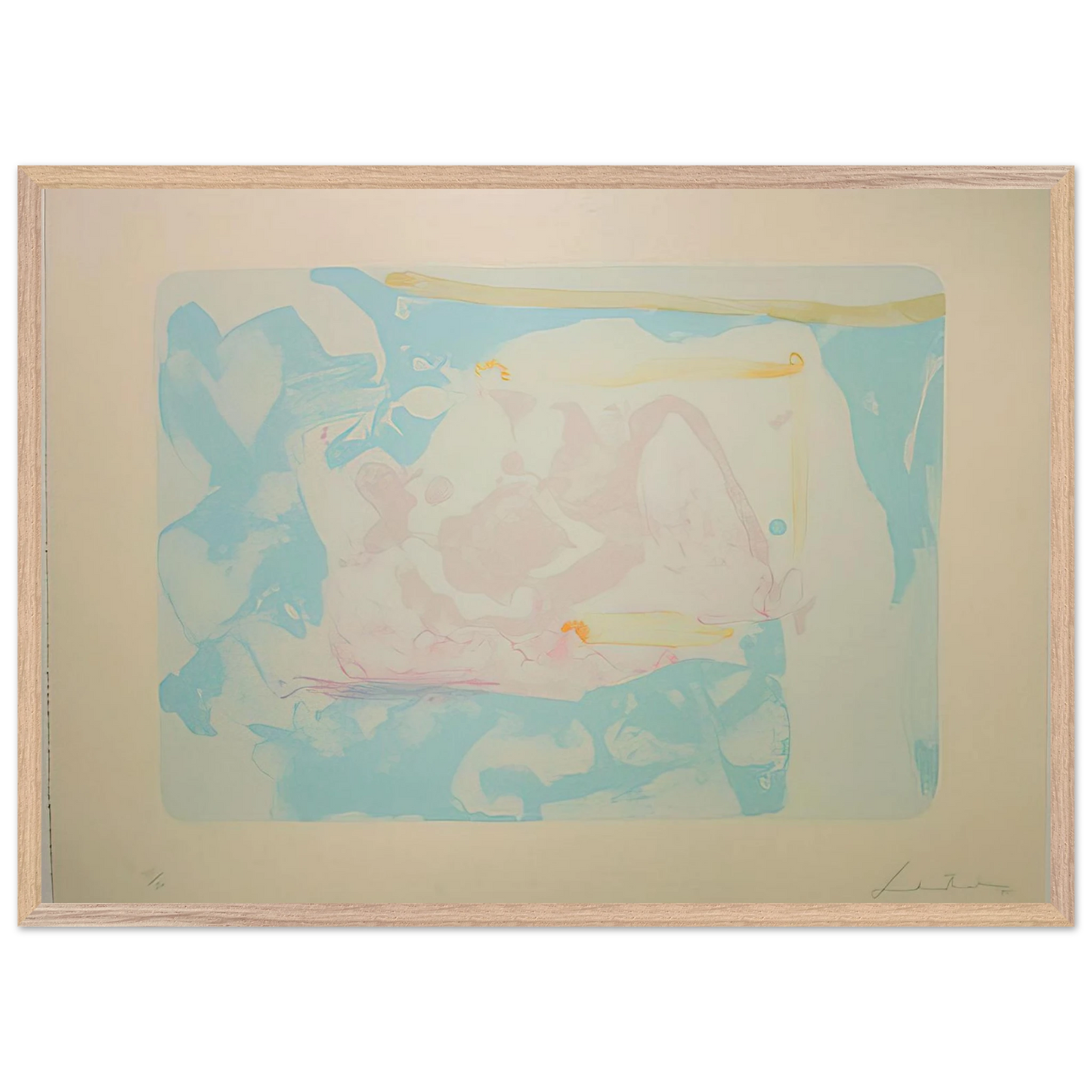 Helen Frankenthaler - Reflections III - 1995 Wall art - A1 (59.4 x 84.1  cm) - Premium Wooden Framed Poster With Fine Art Paper-canvas - Black frame