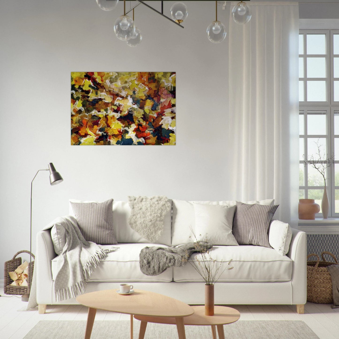 ABSTRACT EXPRESSIONIST AUTUMN SKY 1953 - Audrey Flack Brushed Aluminum Print - 70x100 cm / 28x40 inches | Audrey Flack Aluminum Print | Audrey Flack Prints