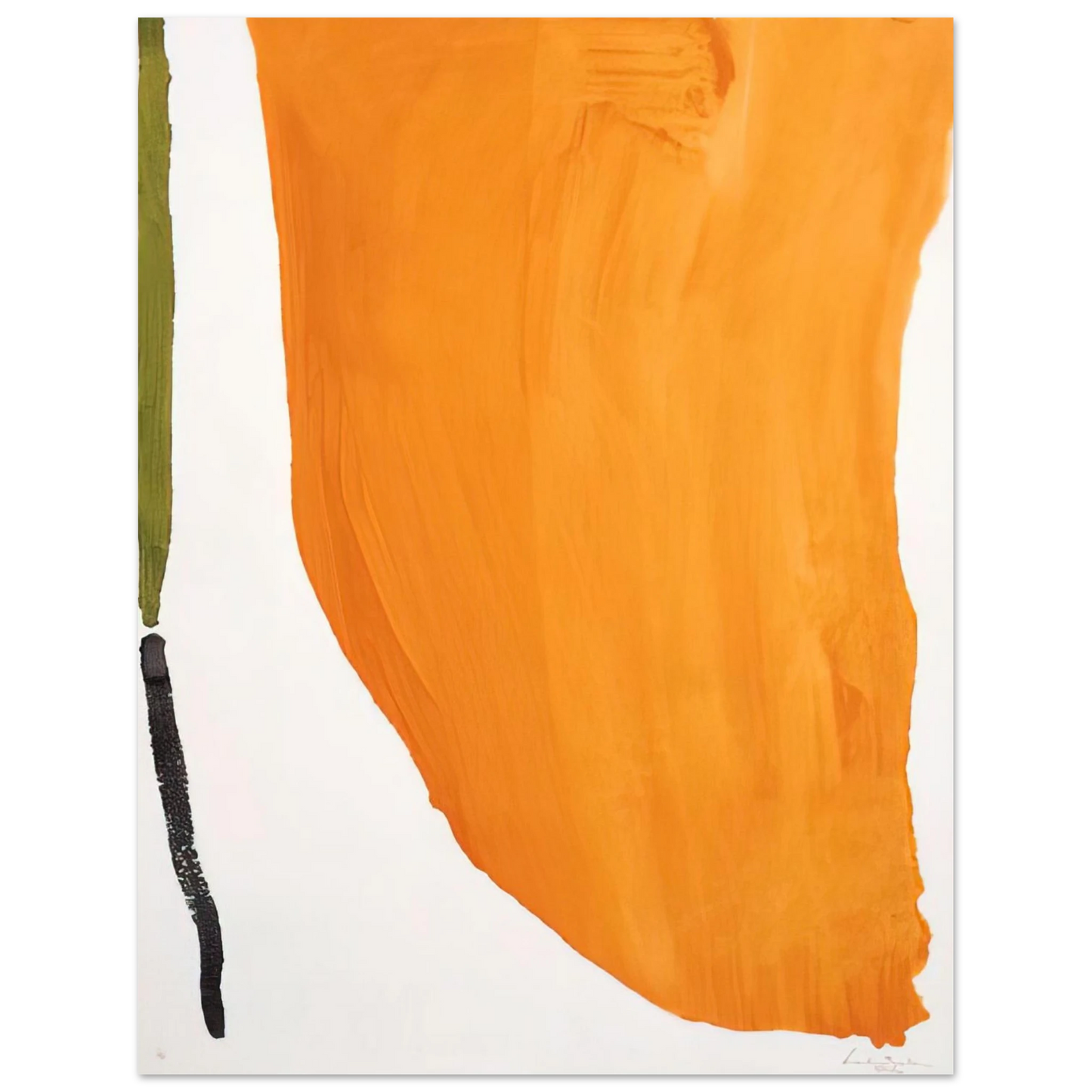 Helen Frankenthaler - Orange Downpour - 1970 Wall art - A3 (29.7 x 42  cm) - Premium Wooden Framed Poster With Fine Art Paper-canvas - Wood frame