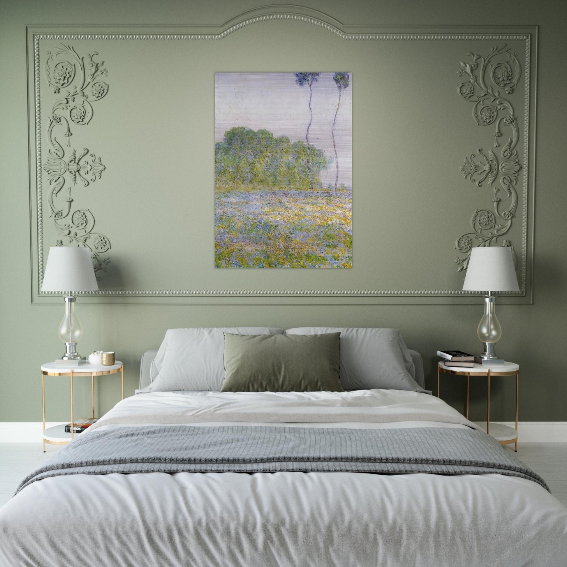 Springtime. Meadow at Giverny - claude monet Brushed Aluminum Print - 70x100 cm / 28x40 inches | claude monet Aluminum Print | claude monet Prints
