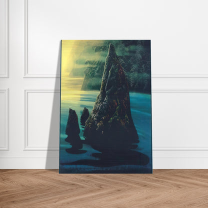 The Rock - Eyvind Earle Brushed Aluminum Print - 70x100 cm / 28x40 inches | Eyvind Earle Aluminum Print | Eyvind Earle Prints