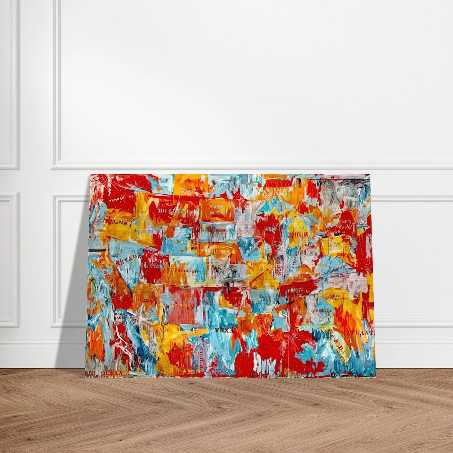 MAP - Jasper Johns Brushed Aluminum Print - 70x100 cm / 28x40 inches | Jasper Johns Aluminum Print | Jasper Johns Prints