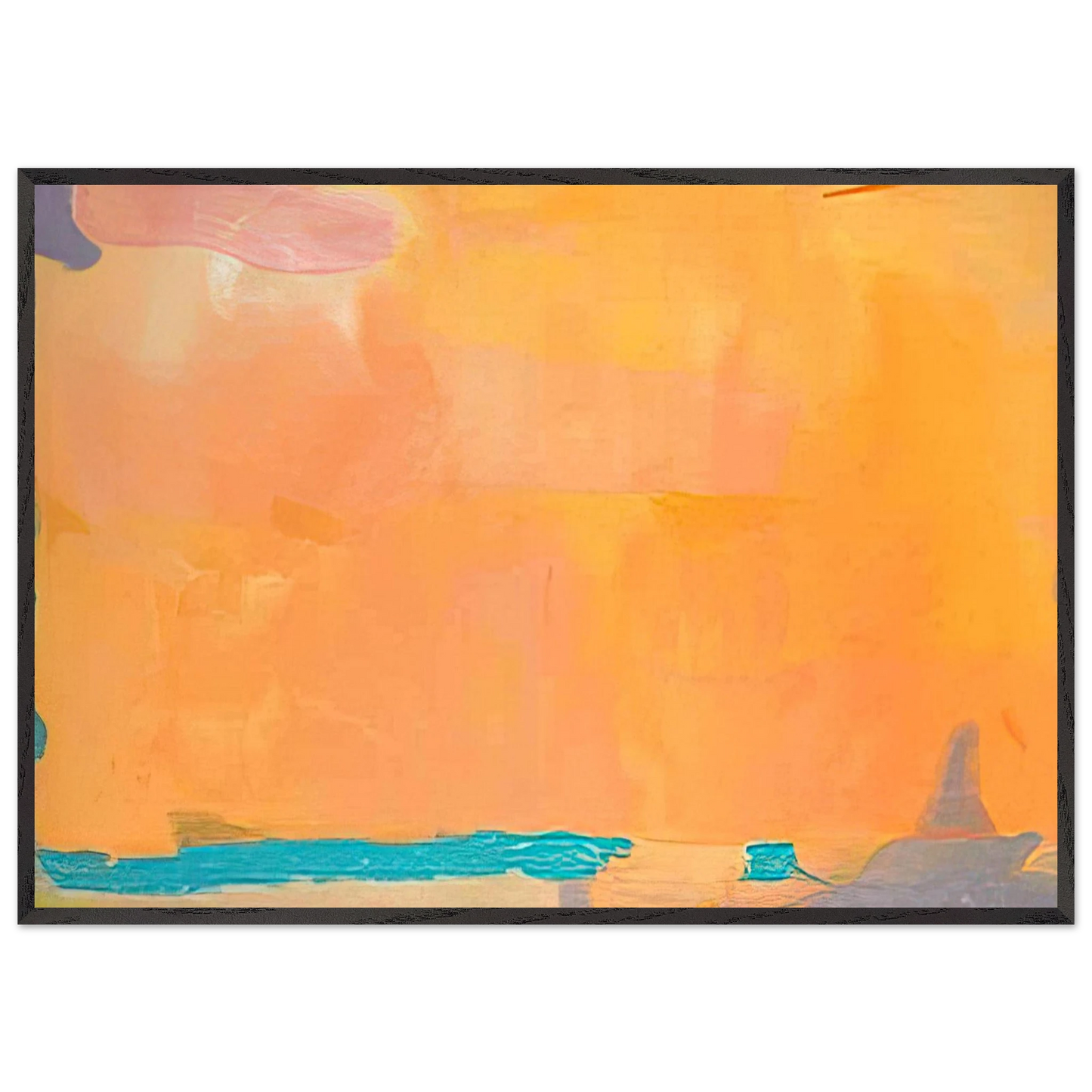 Helen Frankenthaler - Royal Fireworks - 1975 Wall art - 21x29.7 cm / 8x12" - Premium Wooden Framed Poster With Fine Art Paper-canvas - Black frame