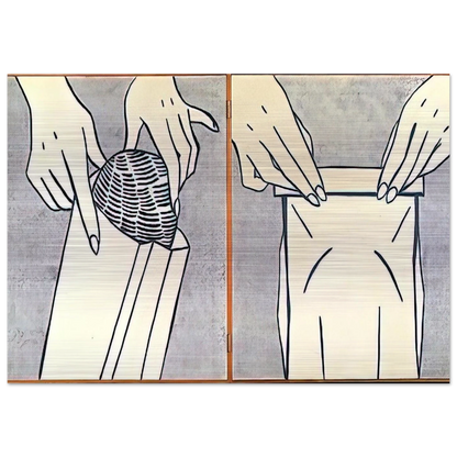 BREAD IN BAG 1961 - Roy Lichtenstein Brushed Aluminum Print - 70x100 cm / 28x40 inches | Roy Lichtenstein Aluminum Print | Roy Lichtenstein Prints