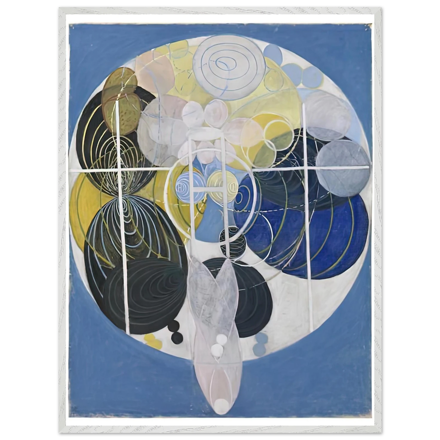 Hilma af Klint - THE LARGE FIGURE PAINTINGS NR 5 1907 Wall art - A2 (42 x 59.4  cm) - Premium Wooden Framed Poster With Fine Art Paper-canvas - Black frame