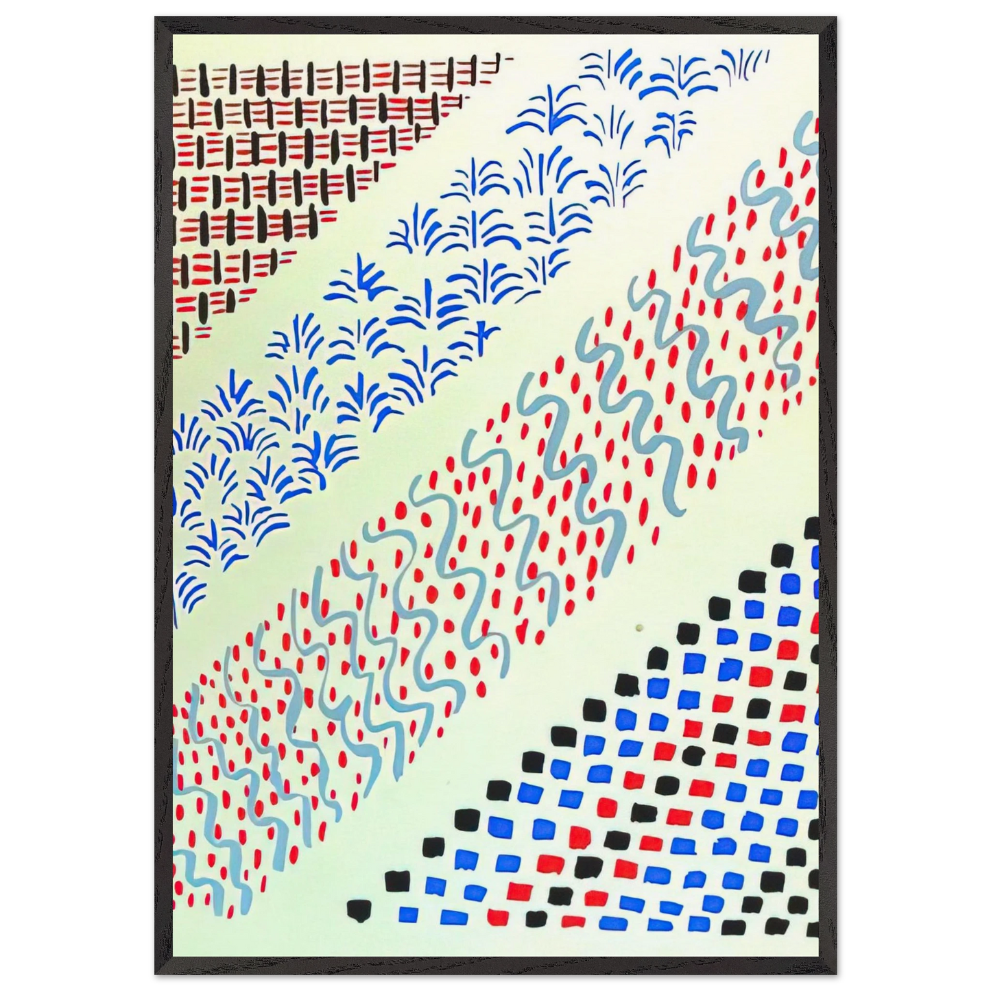 COMPOSITION 27 - Sonia Delaunay 70x100 cm / 28x40 inches Framed Art Print – Black Wooden Frame