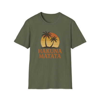 Hakuna Matata T-shirt rétro graphique, T-shirt à l'humeur positive "Pas de soucis", T-shirt inspiré des années 90, Haut avec citation feel-good, Cadeau unisexe