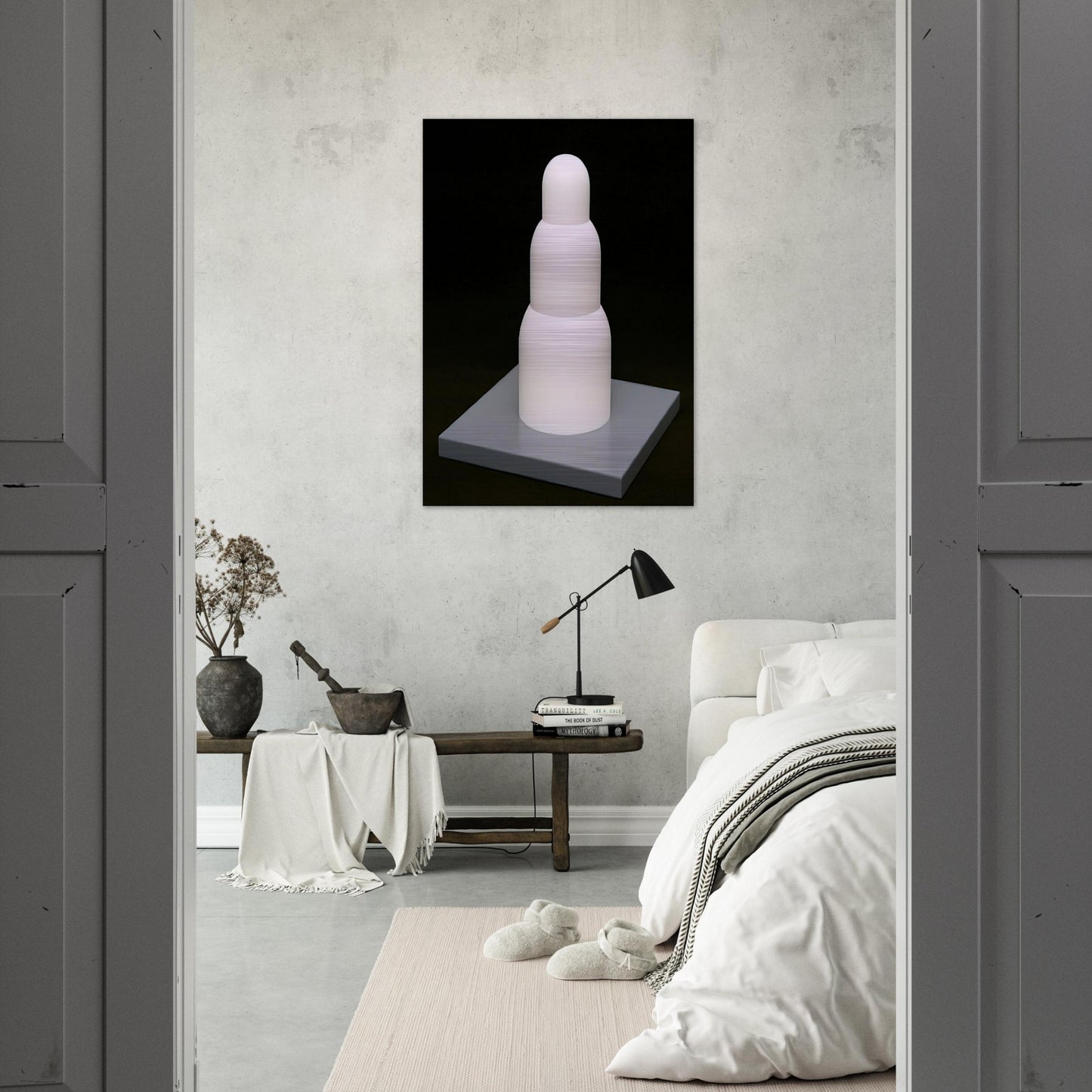 Three Stacked Domes - Sol LeWitt Brushed Aluminum Print - 70x100 cm / 28x40 inches | Sol LeWitt Aluminum Print | Sol LeWitt Prints