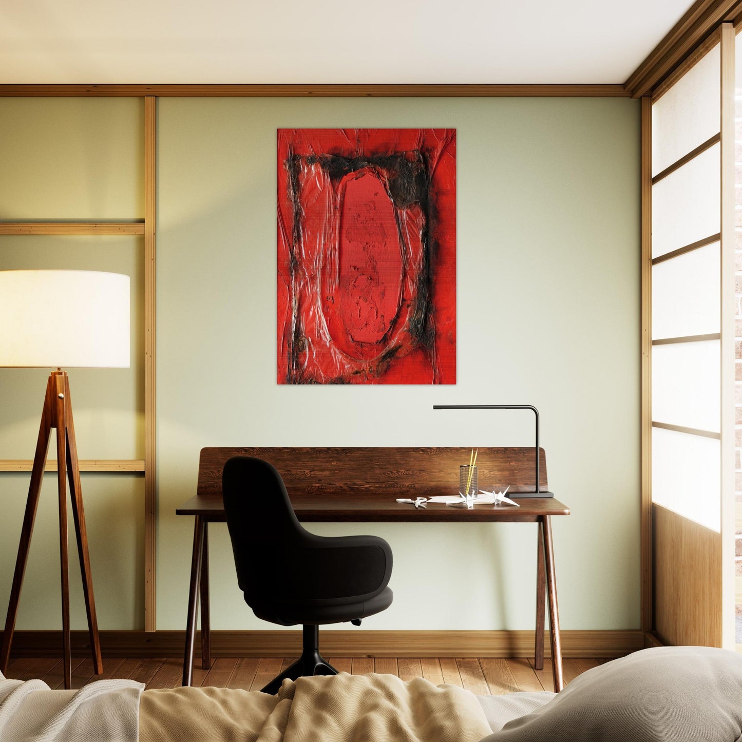 Red Plastic - 1961 - Alberto Burri Brushed Aluminum Print - 70x100 cm / 28x40 inches | Alberto Burri Aluminum Print | Alberto Burri Prints