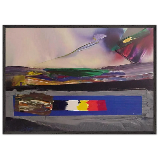 Phenomena Prism Yield - 1986 - Paul Jenkins 70x100 cm / 28x40 inches Framed Art Print – Black Wooden Frame