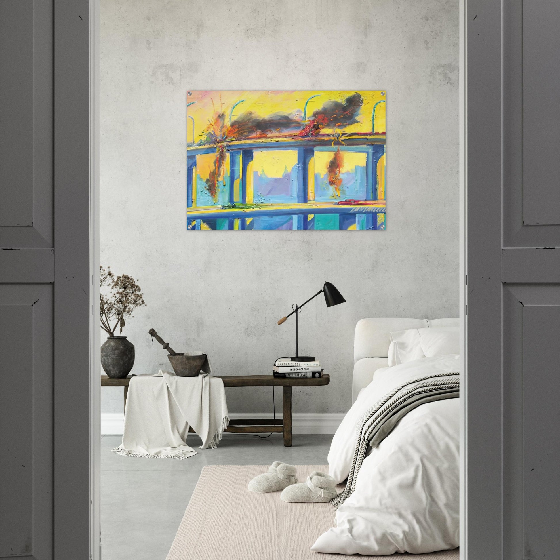 Sunset Crash - 1982 - Carlos Almaraz Acrylic Print - 70x100 cm / 28x40″ inches | Carlos Almaraz Wall Art | Carlos Almaraz Prints