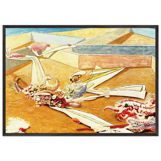Flying Horse Garden - Max Ernst 70x100 cm / 28x40 inches Framed Art Print – Black Wooden Frame