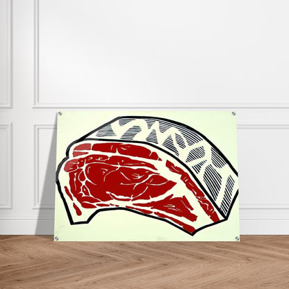 STANDING RIB 1962 - Roy Lichtenstein Acrylic Print - 70x100 cm / 28x40″ inches
