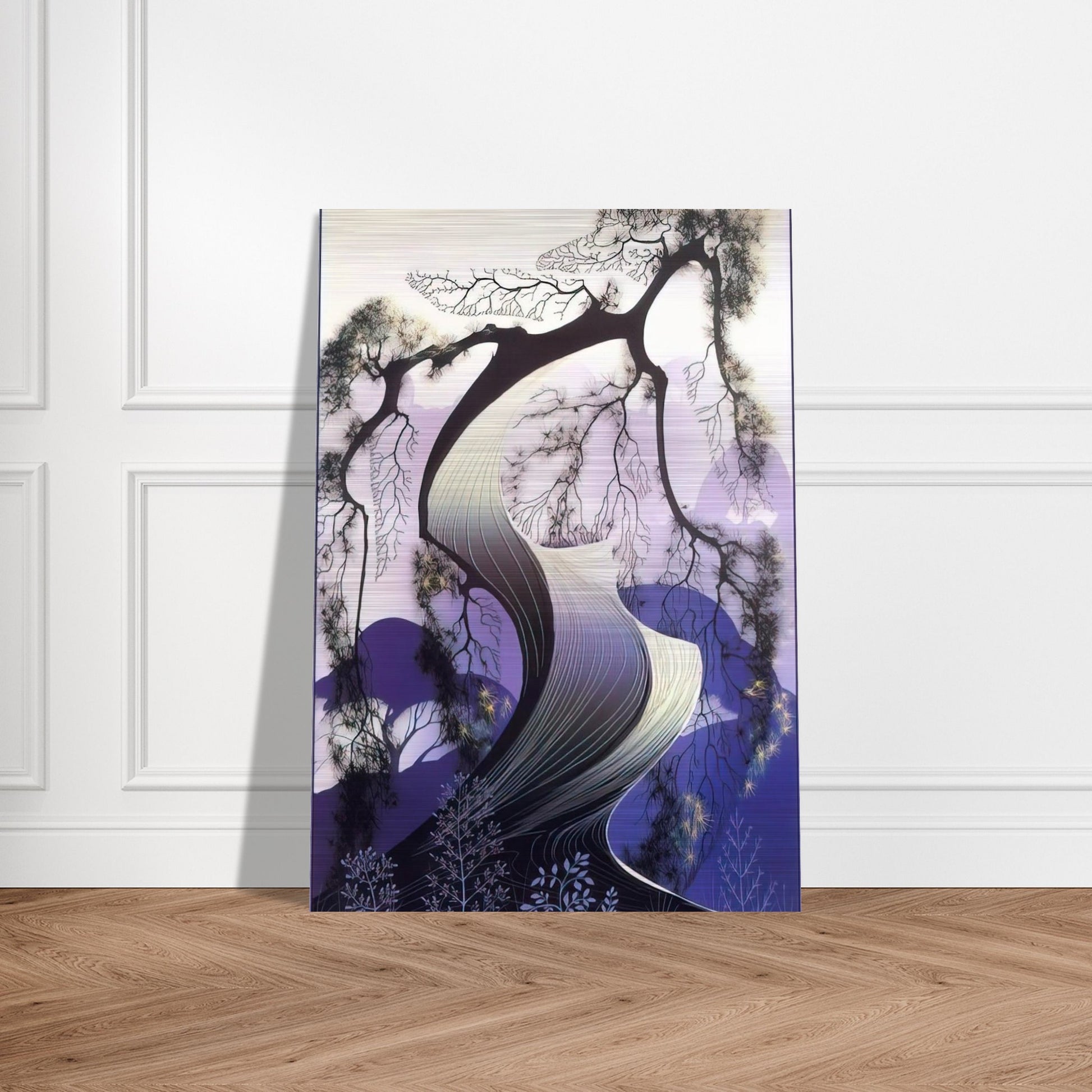 Bonsai - Eyvind Earle Brushed Aluminum Print - 70x100 cm / 28x40 inches | Eyvind Earle Aluminum Print | Eyvind Earle Prints