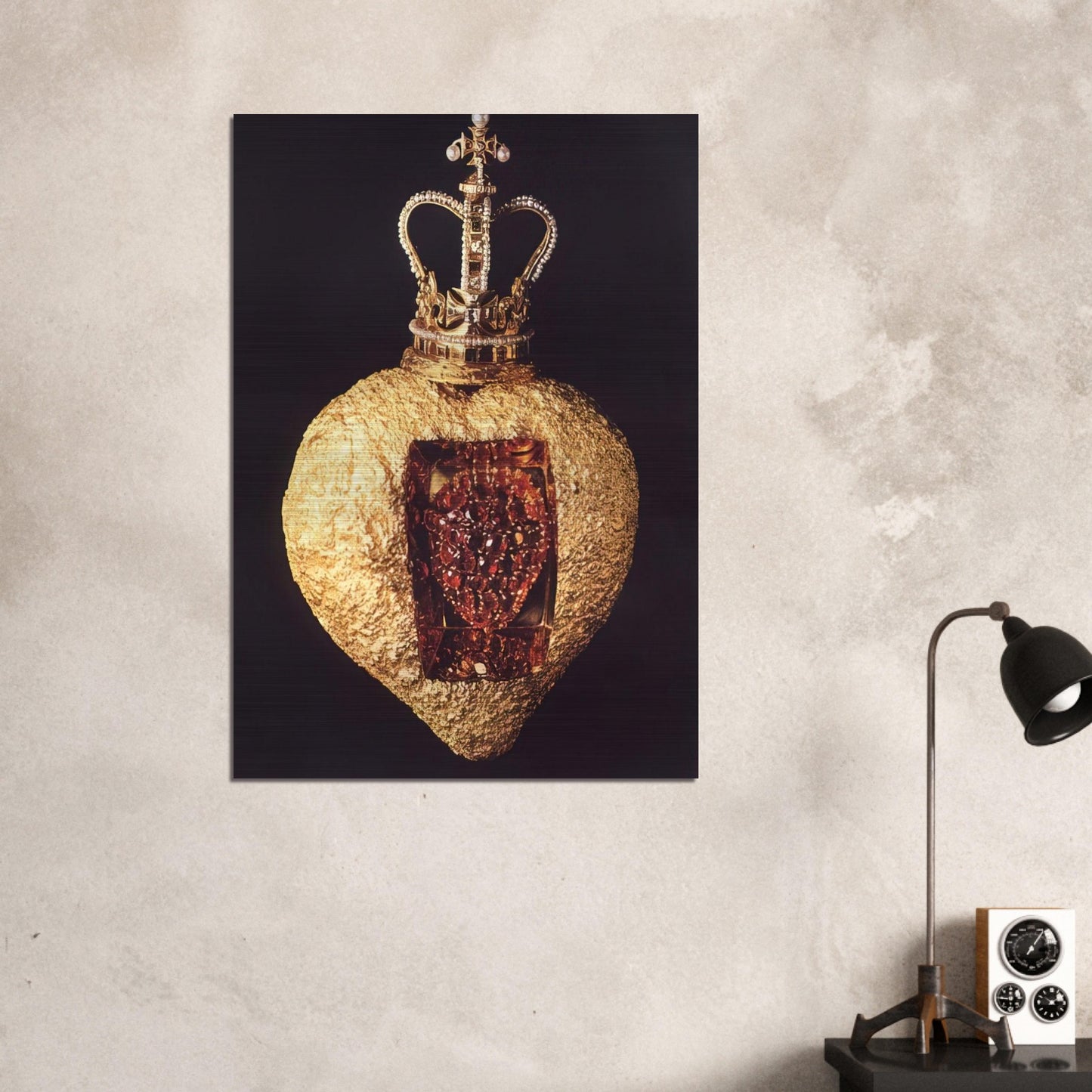 THE ROYAL HEART - Salvador Dali Brushed Aluminum Print - 70x100 cm / 28x40 inches | Salvador Dali Aluminum Print | Salvador Dali Prints