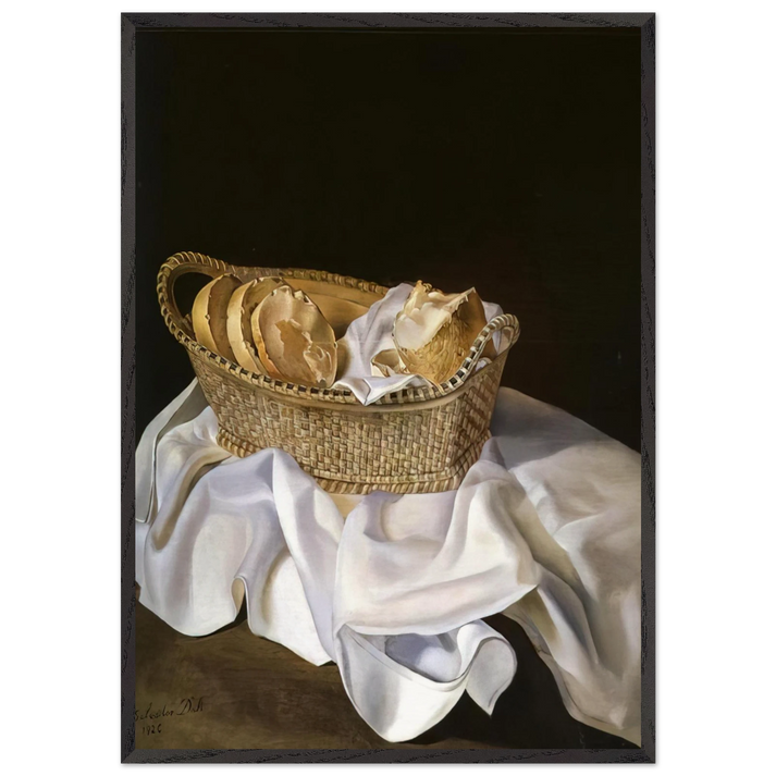THE BASKET OF BREAD - Salvador Dali 70x100 cm / 28x40 inches Framed Art Print – Black Wooden Frame