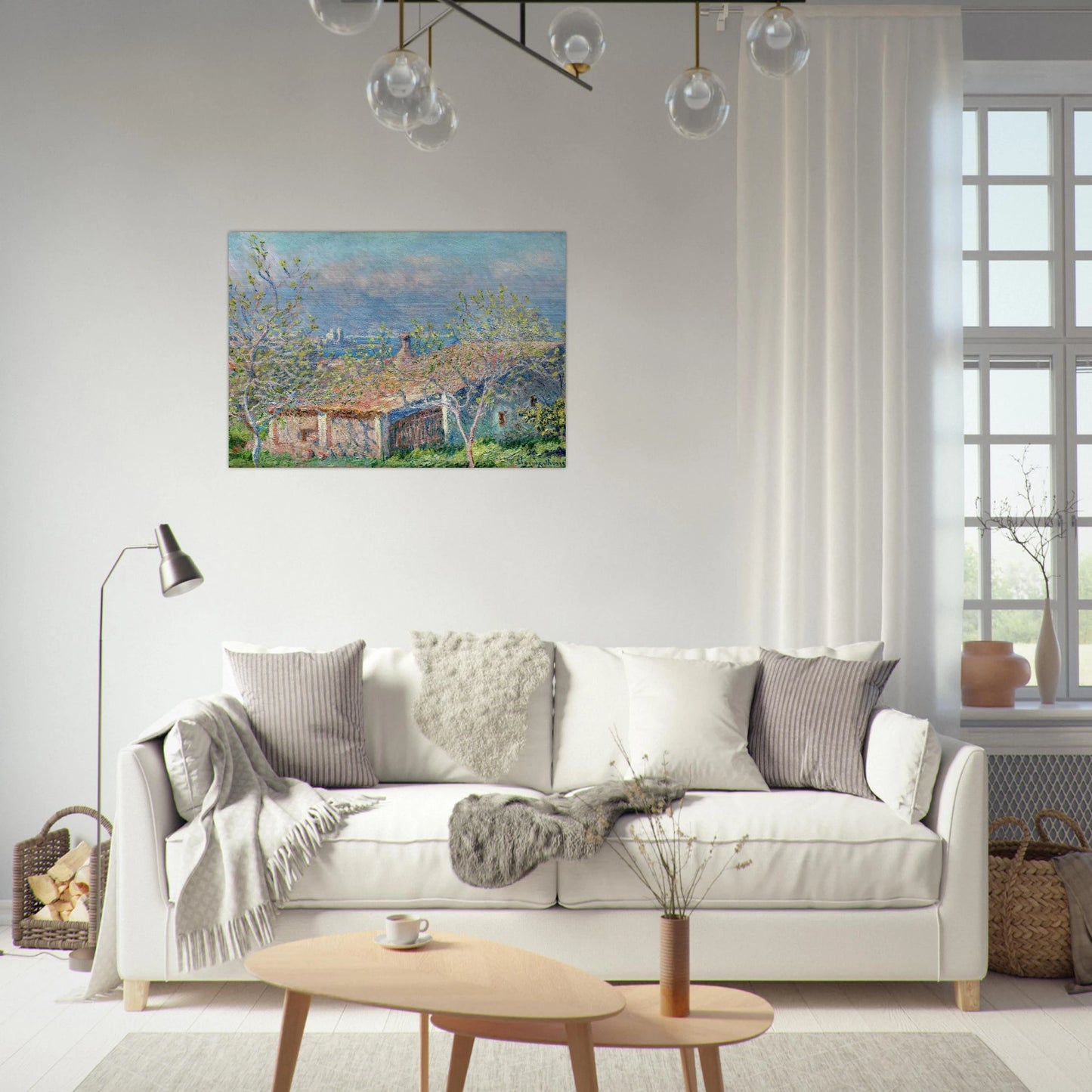 Gardener's House at Antibes - claude monet Brushed Aluminum Print - 70x100 cm / 28x40 inches | claude monet Aluminum Print | claude monet Prints