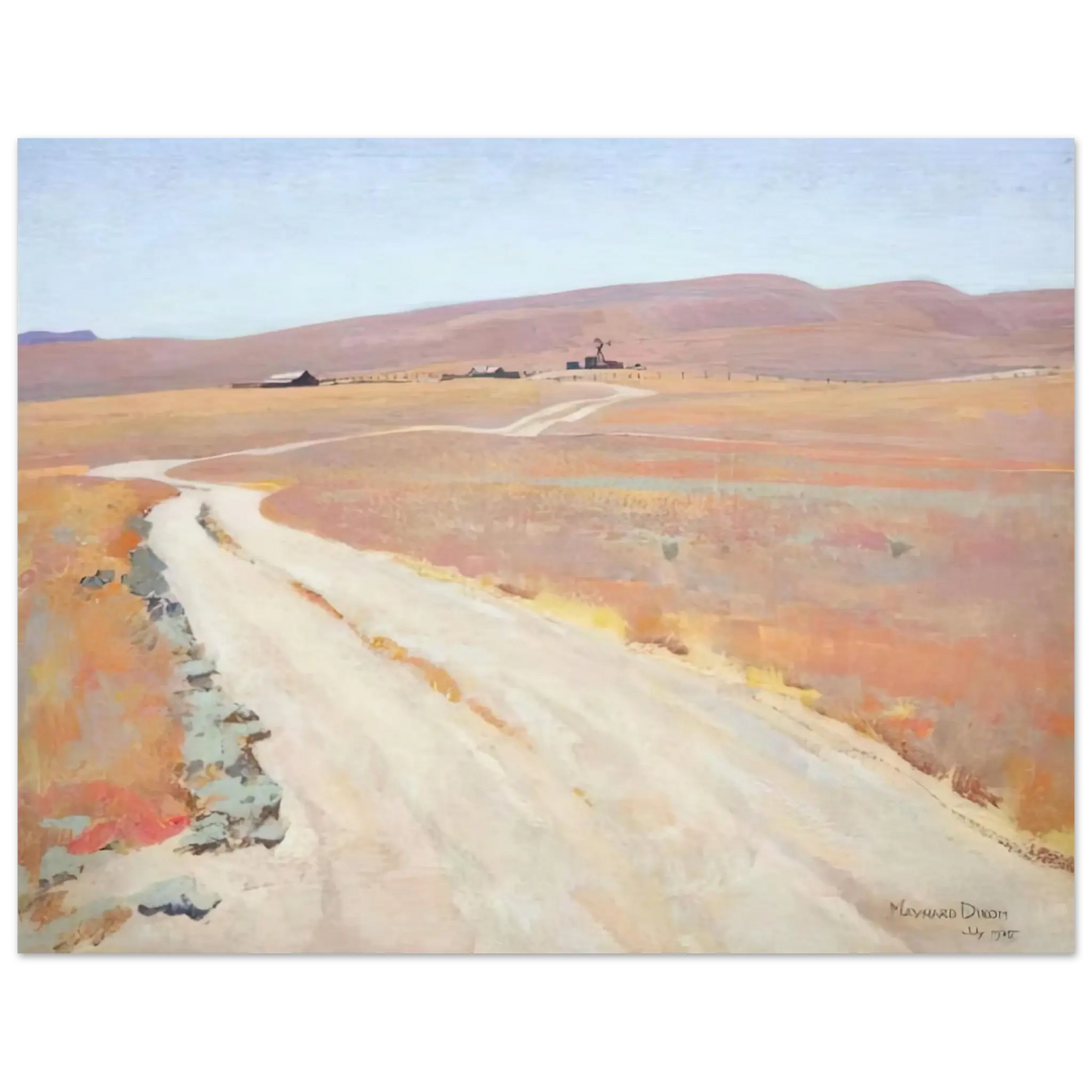 Maynard Dixon - ABANDONED RANCH 1935 Wall art - A1 (59.4 x 84.1  cm) - Premium Wooden Framed Poster With Fine Art Paper - Wood frame