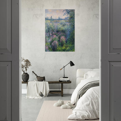 Spot on the Banks of the Seine - claude monet Brushed Aluminum Print - 70x100 cm / 28x40 inches | claude monet Aluminum Print | claude monet Prints