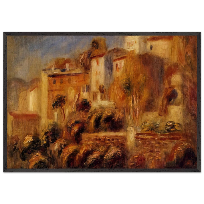 Houses at Cagnes - Pierre-Auguste Renoir 70x100 cm / 28x40 inches Framed Art Print – Black Wooden Frame