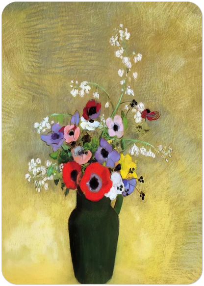 FLOWERS IN A GREEN PITCHER By Odilon Redon Pack of 10 Post Cards | Odilon Redon Post Cards | A6 (10.5 x 14.8 cm) - 4.1 x 5.8 inches