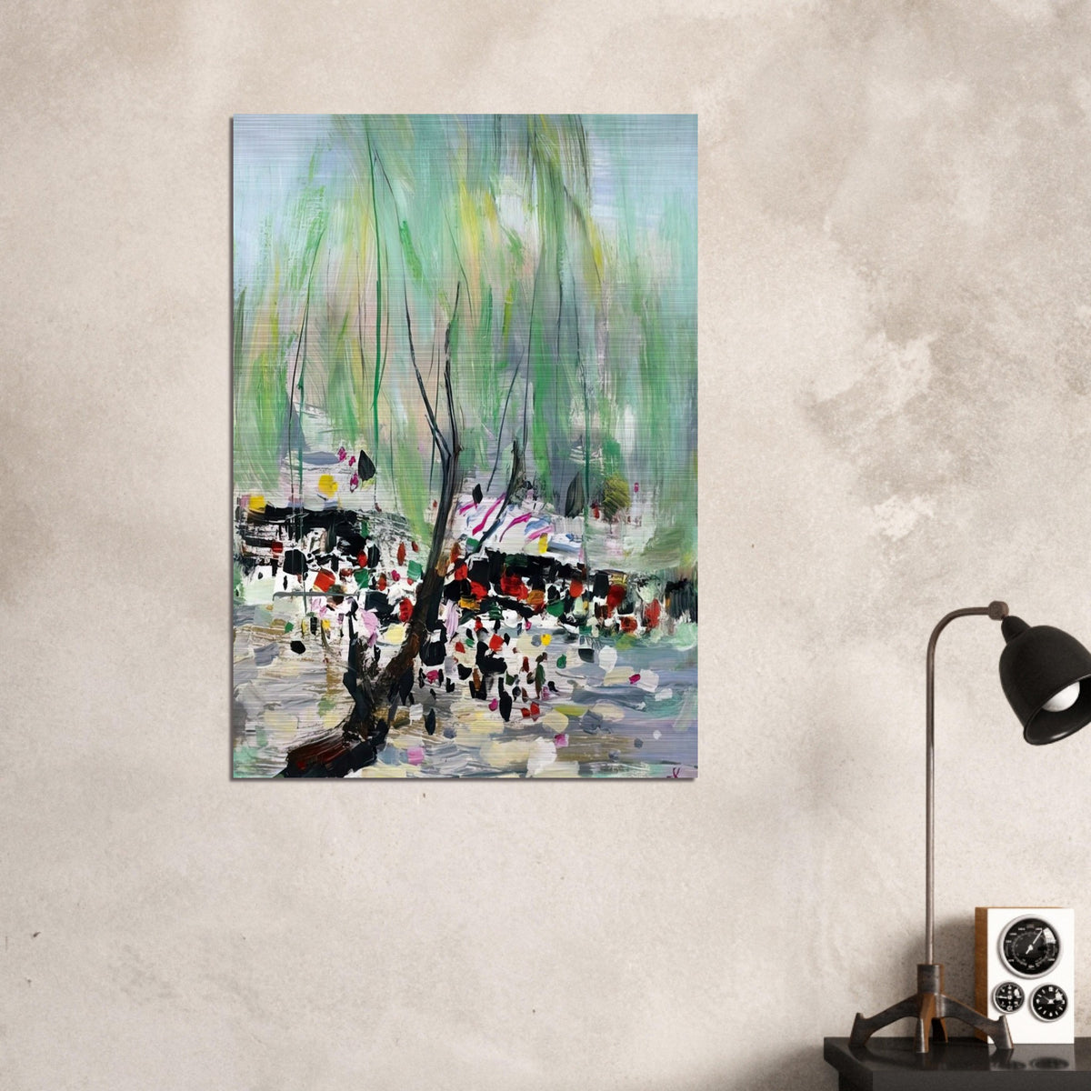 Love in Fangzhuang - 2002 - Wu Guanzhong Brushed Aluminum Print - 70x100 cm / 28x40 inches | Wu Guanzhong Aluminum Print | Wu Guanzhong Prints