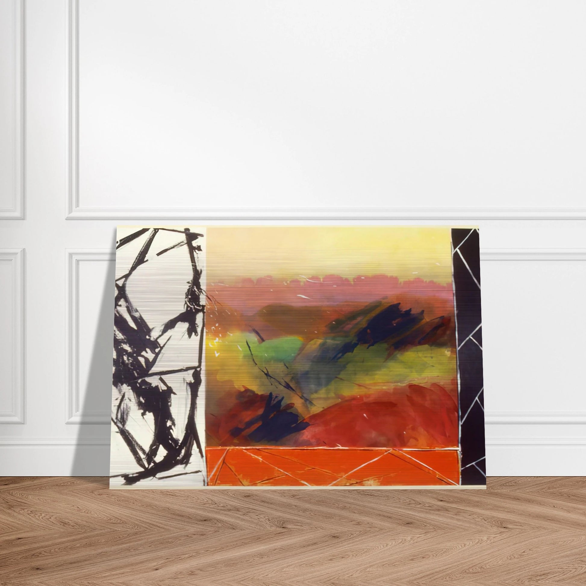 Railroad Gate - 1989 - Ronnie Landfield Brushed Aluminum Print - 70x100 cm / 28x40 inches | Ronnie Landfield Aluminum Print | Ronnie Landfield Prints
