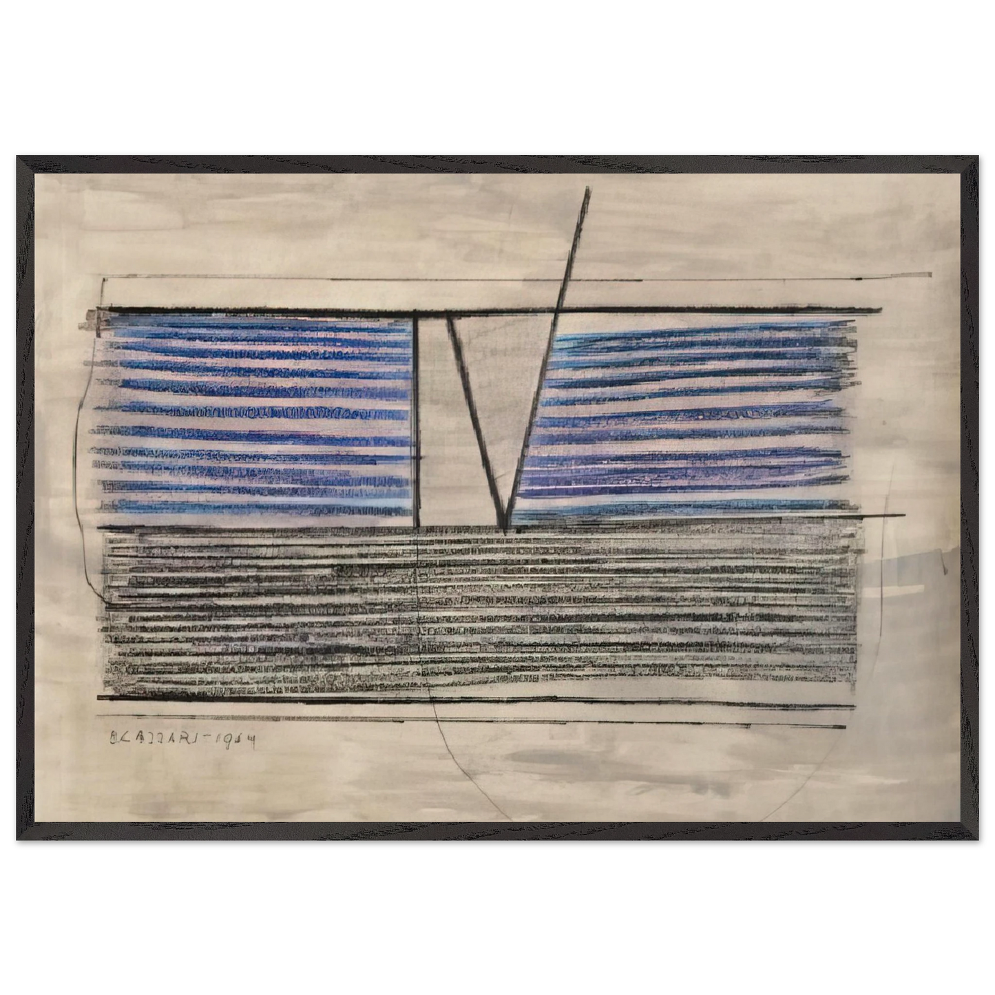 Untitled - 1964 N10 - Bice Lazzari 70x100 cm / 28x40 inches Framed Art Print – Black Wooden Frame