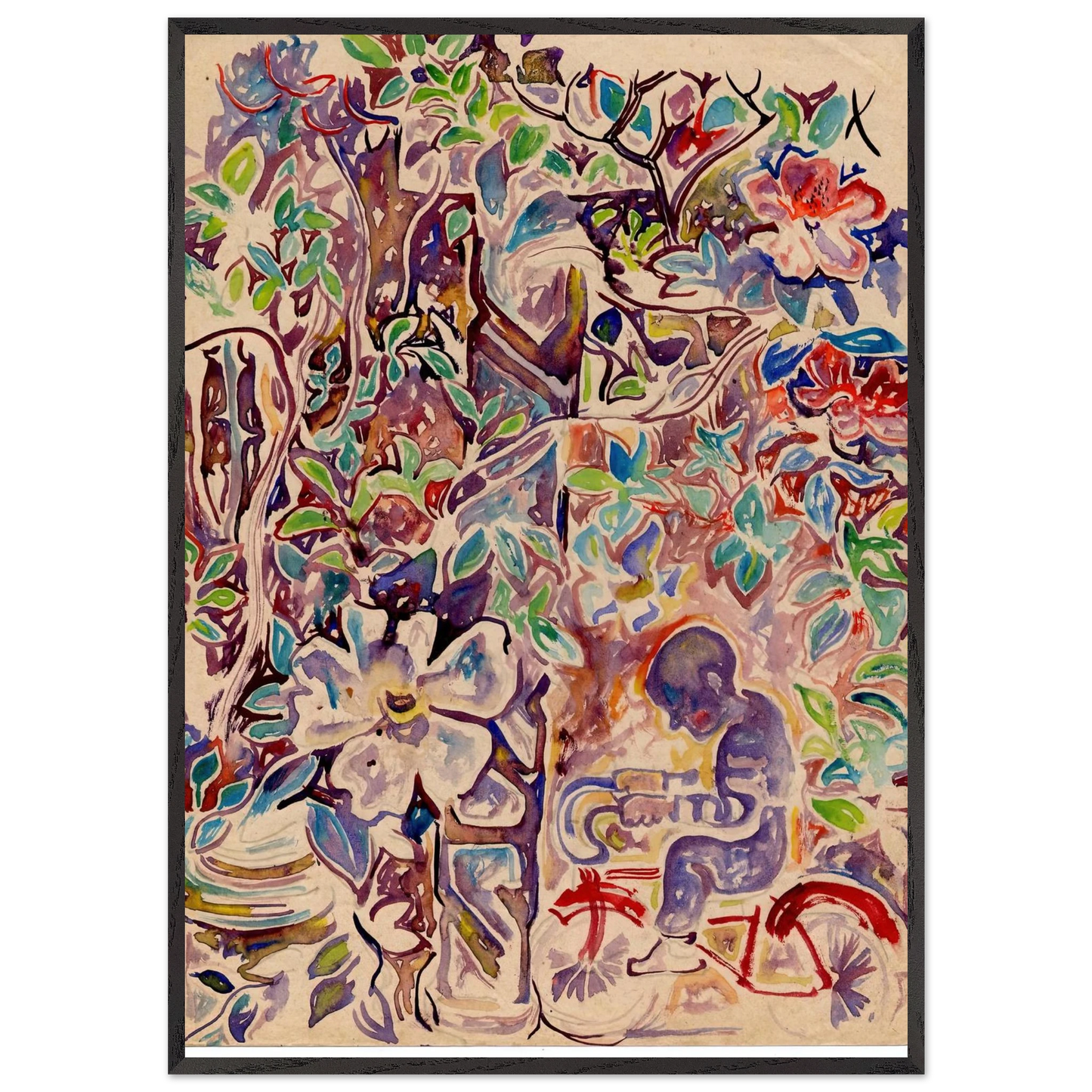 Walter Inglis Anderson - Walter Anderson Wall art - 21x29.7 cm / 8x12" - Premium Wooden Framed Poster With Fine Art Paper-canvas - Black frame