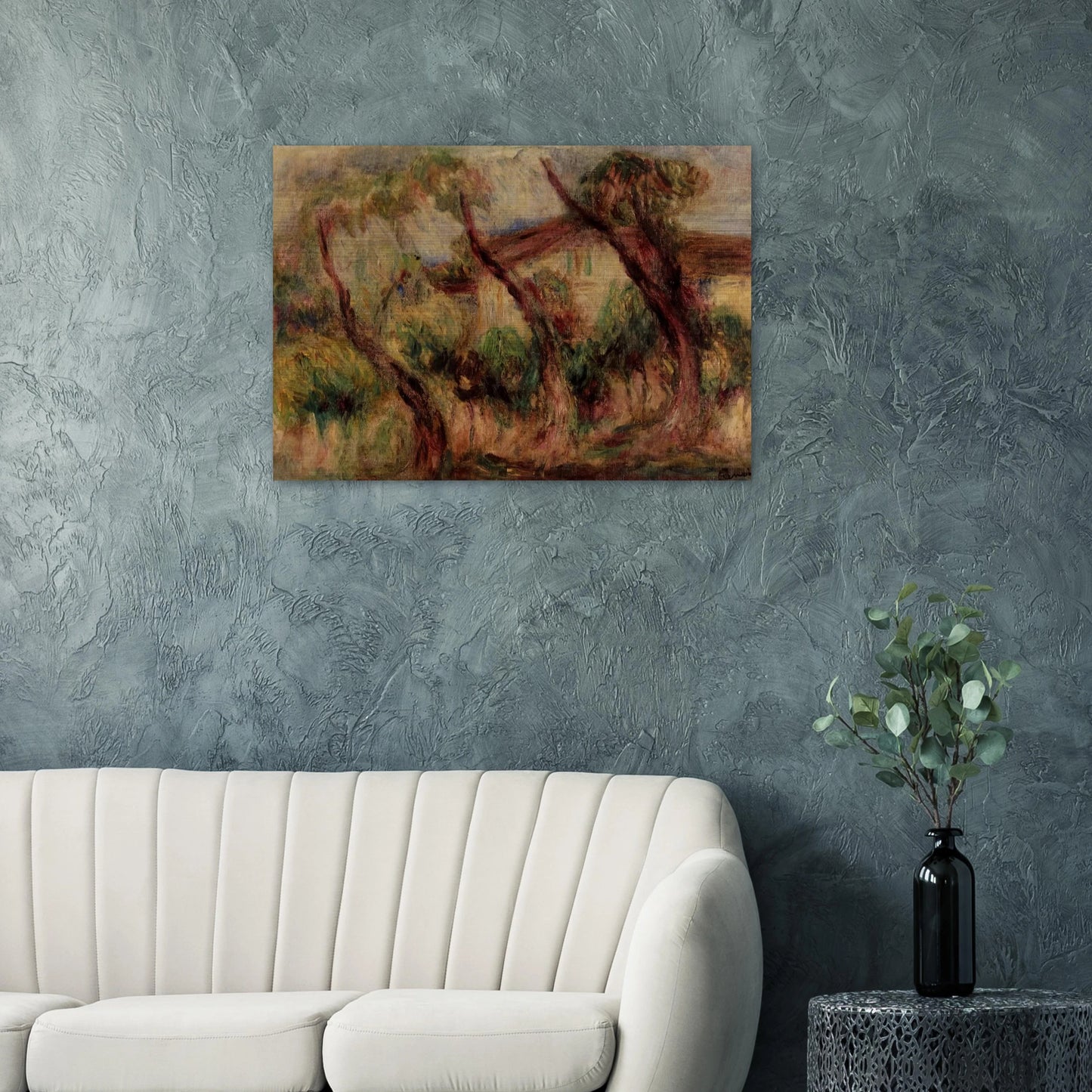 In the Garden of Collettes at Cagnes - Pierre-Auguste Renoir Brushed Aluminum Print - 70x100 cm / 28x40 inches | Pierre-Auguste Renoir Aluminum Print | Pierre-Auguste Renoir Prints
