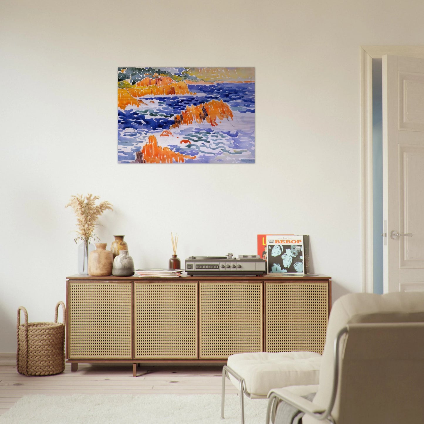 Rocks at Trayas - Henri-Edmond Cross Brushed Aluminum Print - 70x100 cm / 28x40 inches | Henri-Edmond Cross Aluminum Print | Henri-Edmond Cross Prints