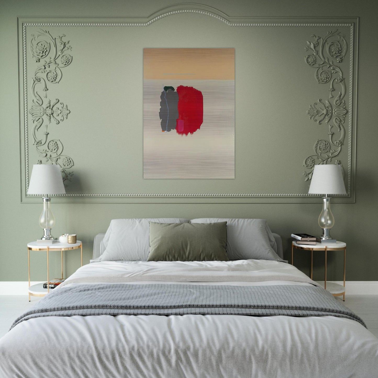 Red Spot - 1954 - John Ferren Brushed Aluminum Print - 70x100 cm / 28x40 inches | John Ferren Aluminum Print | John Ferren Prints