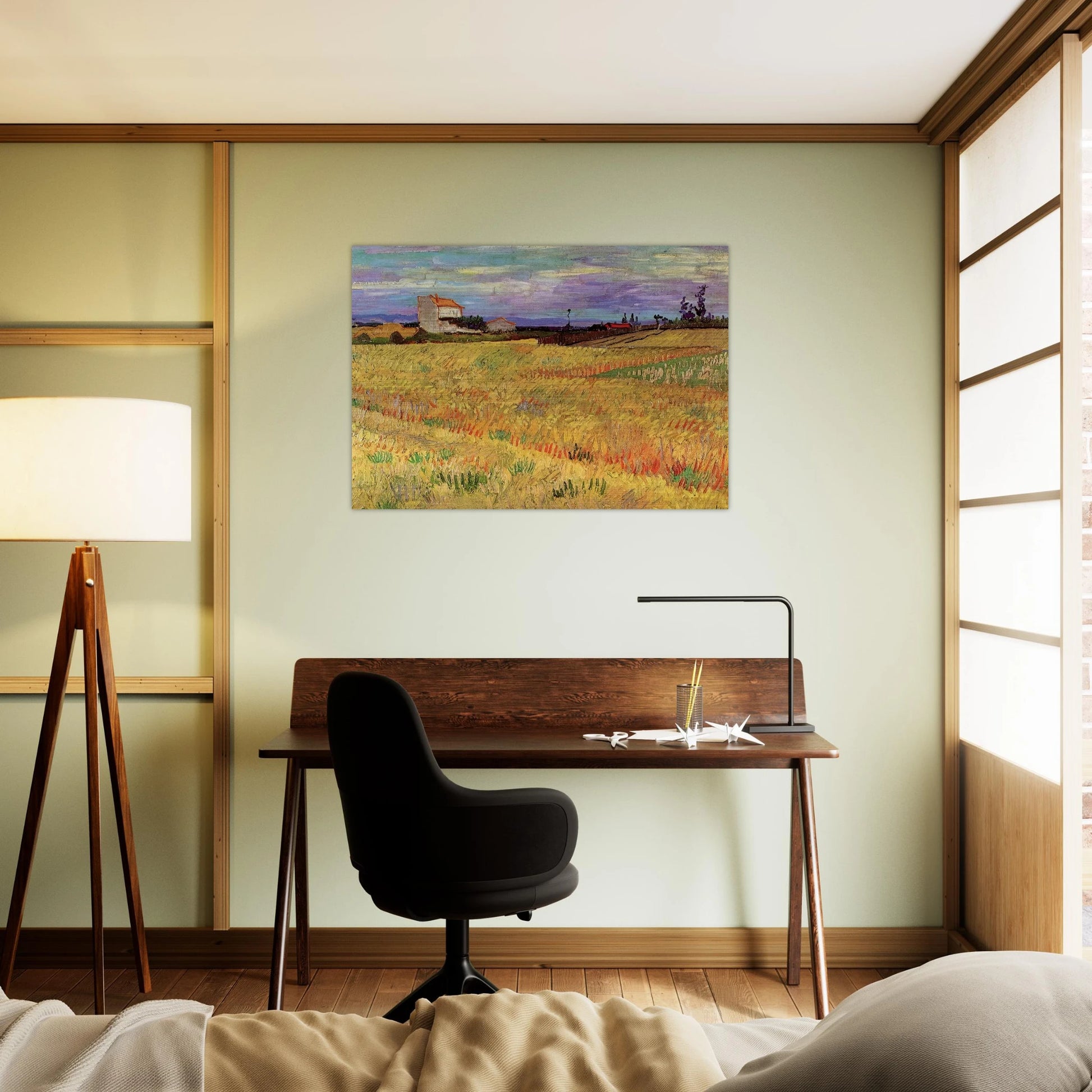 Wheat Field - Vincent van Gogh Brushed Aluminum Print - 70x100 cm / 28x40 inches | Vincent van Gogh Aluminum Print | Vincent van Gogh Prints