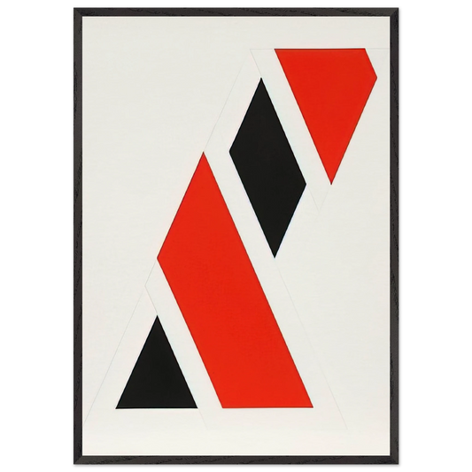 Gohei V - 1970 - Omar Rayo 70x100 cm / 28x40 inches Framed Art Print – Black Wooden Frame