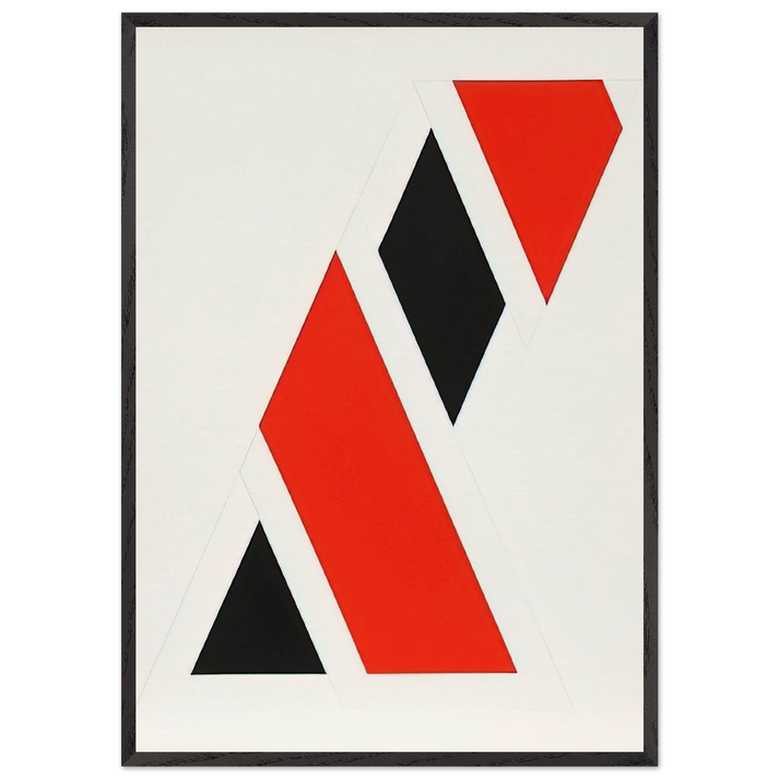 Gohei V - 1970 - Omar Rayo 70x100 cm / 28x40 inches Framed Art Print – Black Wooden Frame